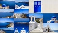 Santorini island, Greece - Collage of Oia village Royalty Free Stock Photo
