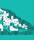 Santorini island, Greece illustration
