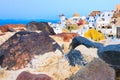 Oia windmill in Santorini island in Greece Royalty Free Stock Photo