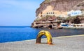 Santorini island, Greece - Rusty mooring at Fira port Royalty Free Stock Photo