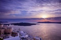 Santorini island, Greece - Sunset over Aegean sea Royalty Free Stock Photo