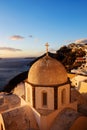 Santorini Island Greek Orthodox Church with a view Royalty Free Stock Photo