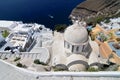 Santorini Island Santorini. Thera, view with the church of Agios Ioannis. Greece, Cyclades Royalty Free Stock Photo