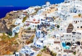 Santorini island viewpoint from Oia village, Santorini, Greece Royalty Free Stock Photo