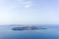 Santorini island and the volcanic isle Royalty Free Stock Photo