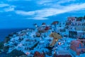 Santorini landscape in Oia at sunrise Royalty Free Stock Photo