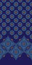 Santorini medallion seamless border with foulard pattern