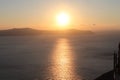 Amazing sunset panorama of Oia town on Santorini island, Greece