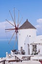 Santorini Oia Windmill Sky, Clouds Royalty Free Stock Photo