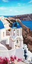 Santorini - Oil Painting on Canvas Royalty Free Stock Photo