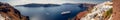 Santorini panorama view with a cruiser