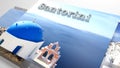 Santorini places to visit in slideshow like set photos Royalty Free Stock Photo