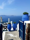 Santorini, View of Caldera from The  Blue-white Balcony Royalty Free Stock Photo