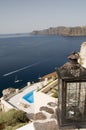 Santorini view over harbor Royalty Free Stock Photo