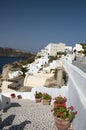 Santorini view over harbor vertical Royalty Free Stock Photo