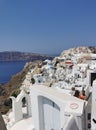 Santorini view panorama white sea