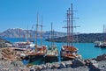 Santorini volcan port Royalty Free Stock Photo