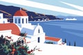 Santorinis Caldera Overlooking the Aegean Sea Royalty Free Stock Photo