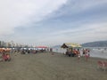 Santos beach. Tourists at Santos beach in vacations.