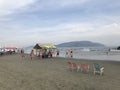 Santos beach. Tourists at Santos beach in vacations.