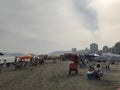 Santos beach. Tourists at Santos beach in vacations.