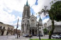 SANTOS, BRAZIL - MARCH 16, 2023: Beautiful view of Santos Cathedral, Santos, Brazil