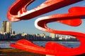 Santos, Brazil: Sculpture by Tomie Ohtake at Marine Outfall, or Emissario Submarino