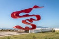 Sculpture by Tomie Ohtake at Marine Outfall Emissario Submarino - Santos, Sao Paulo, Brazil