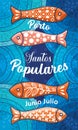 Santos Populares Event poster with sardines Royalty Free Stock Photo