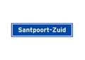 Santpoort-Zuid isolated Dutch place name sign. City sign from the Netherlands.