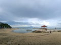 sanur beach in denpasar, bali, during low tide