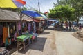 The Sanur beach path with small shops and stalls in Sanur, Bali, Indonesia. Royalty Free Stock Photo