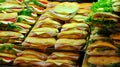 Sanwiches on sale in Italy, street food concept Royalty Free Stock Photo