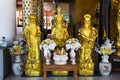Sanxing god of three stars or Ursa Major Sirius and Fu Lu Shou chinese deity statue for thai people visit respect praying at Wat Royalty Free Stock Photo
