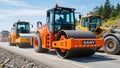 SANY Heavy-Duty Rollers: Precision Engineering on the Road Royalty Free Stock Photo