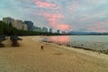 Dawn on the Dadonghai Beach on the tourist island of Hainan