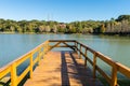 Sao Bernardo Lake in late Autumn, view from a wooden pier - Sao Francisco de Paula, Brazil