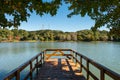 Sao Bernardo Lake in late Autumn, view from a wooden pier - Sao Francisco de Paula, Brazil