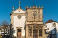 Sao Joao do Souto Church (left) and Coimbras Chapel (right). Medieval religious architecture. Braga, Portugal