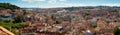 Sao Jorge Castle and Baixa wide panorama Royalty Free Stock Photo