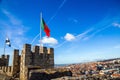 Sao Jorge Georges Castle and Lisbon old town panorama, Lisbon Portugal Royalty Free Stock Photo