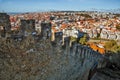 Sao Jorge Georges Castle and Lisbon old town panorama, Lisbon Portugal Royalty Free Stock Photo