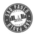 Sao Paulo Brazil America Big World Cities Stamp Logo Icon Symbol Design Skyline City Royalty Free Stock Photo