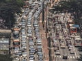 Aerial view of traffic Jam in Paulista Avenue