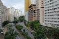 Sao Paulo/Brazil: cityscape, streetview, avenue in downtown Royalty Free Stock Photo