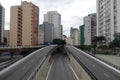 Sao Paulo/Brazil: cityscape, streetview, avenue in downtown Royalty Free Stock Photo