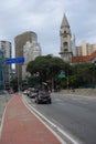 Sao Paulo/Brazil: cityscape, streetview, avenue in downtown Royalty Free Stock Photo