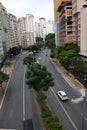 Sao Paulo/Brazil: cityscape, streetview, avenue in downtown Royalty Free Stock Photo