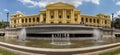 Sao Paulo, Brazil: fountain and facade of historic palace of Ipiranga Museum at Independence Park