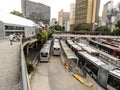 Bus and passenger movement of the Bandeira Bus Terminal